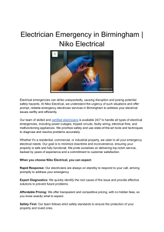Electrician Emergency in Birmingham