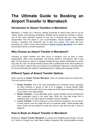 04 Airport Transfer in Marrakech