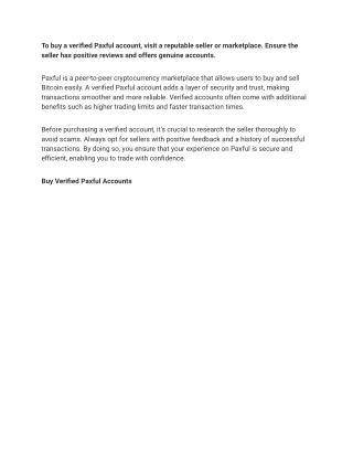 TOP 01 Places To Get On Buy Verified PaxFul Accounts