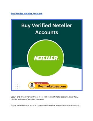 Top 5 Places to Buy Verified Neteller Accounts