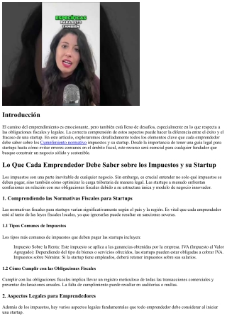 Lo Que Cada Emprendedor Debe Saber sobre los Impuestos y su Startup