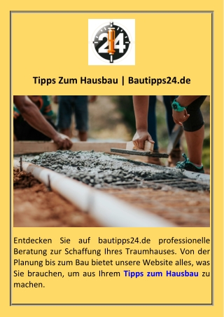 Tipps Zum Hausbau  Bautipps24.de