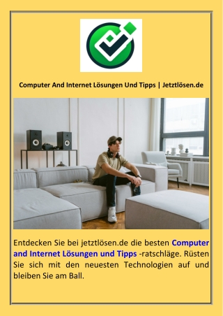 Computer And Internet Lösungen Und Tipps  Jetztlösen.de
