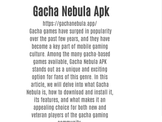 Gacha Nebula Apk