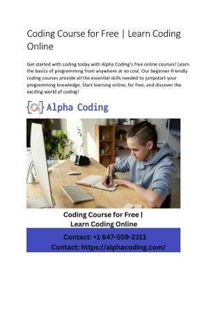 Coding Course for Free | Learn Coding Online