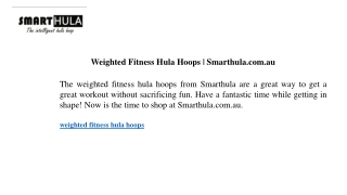 Weighted Fitness Hula Hoops Smarthula.com.au