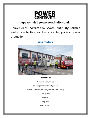 ups rentals  powercontinuity.co.uk
