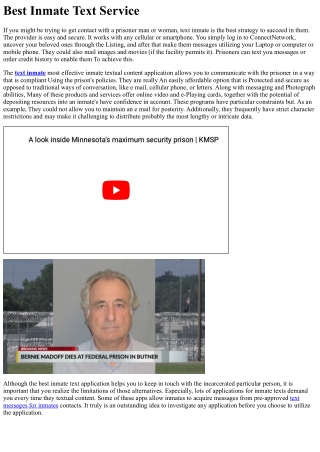 Most effective Inmate Text Company