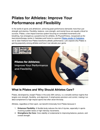 Pilates for Athletes Improve Your Performance and Flexibility