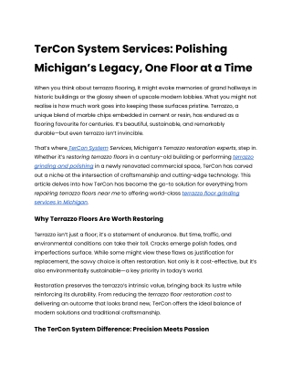 TerCon System Services_ Polishing Michigan’s Legacy, One Floor at a Time