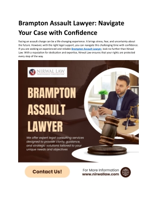 Brampton Assault Lawyer: Navigate Your Case with Confidence