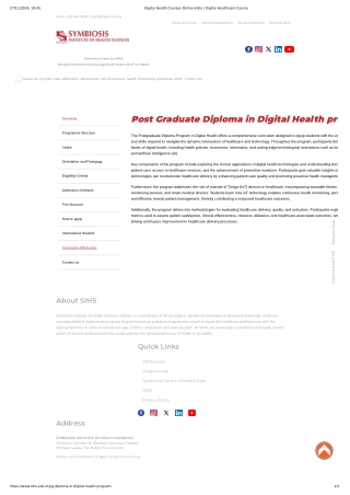 Digital health courses online