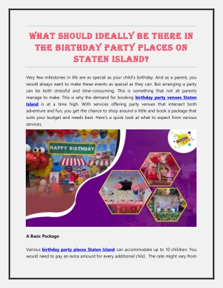 What Should Ideally Be There In The Birthday Party Places On Staten Island.docx