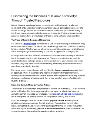 Discovering the Richness of Islamic Knowledge Through Trusted Resources.docx