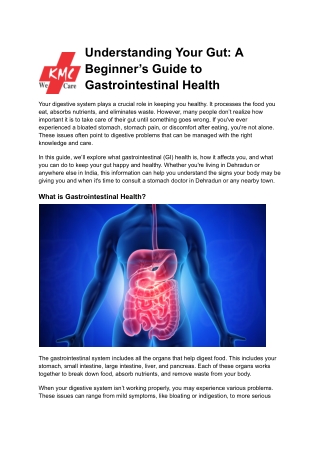 Understanding Your Gut: A Beginner’s Guide to Gastrointestinal Health
