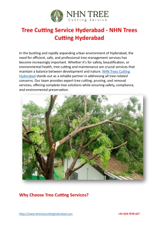 Tree Cutting Service Hyderabad - NHN Trees Cutting Hyderabad
