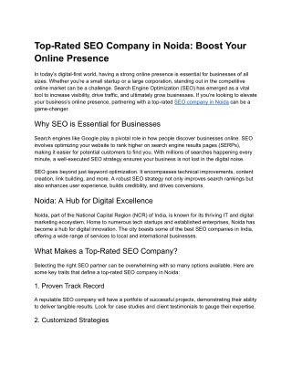 Top-Rated SEO Company in Noida_ Boost Your Online Presence