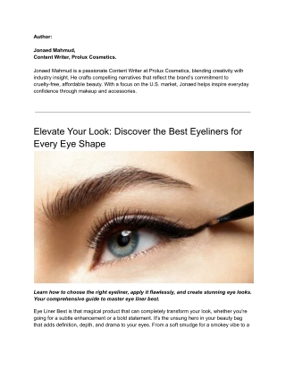 Best Eyeliner for Every Eye Shape  Eye Liner Best
