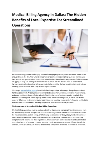 Medical Billing Agency In Dallas