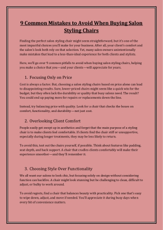 _salon styling chairs