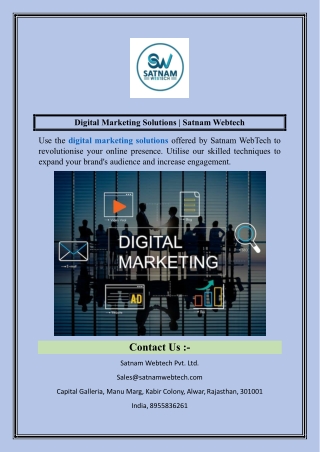 Digital Marketing Solutions  Satnam Webtech