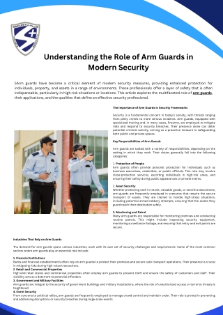 Understanding the Role of Arm Guards in Modern Security