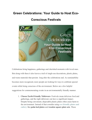 Green Celebrations: Tips for Hosting Eco-Friendly Festivals