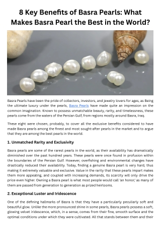 8 Key Benefits of Basra Pearls: What Makes Basra Pearl the Best in the World?