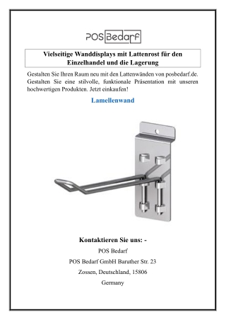 Vielseitige Wanddisplays mit Lattenrost für den Einzelhandel und die Lagerung