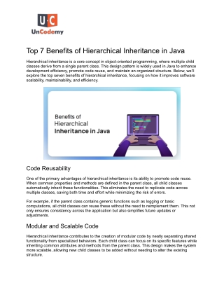 Top 7 Benefits of Hierarchical Inheritance in Java