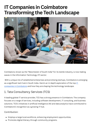 Top IT Companies in Coimbatore Transforming the Tech Landscape (1)