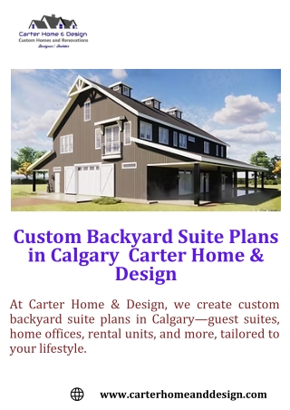 Top Custom Backyard Suite Plans in Calgary | Carter Home & Design