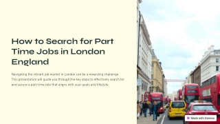 How to Search for Part Time Jobs in London England