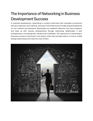 The Importance of Networking in Business Development Success