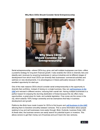 Why More CEOs Should Consider Serial Entrepreneurship