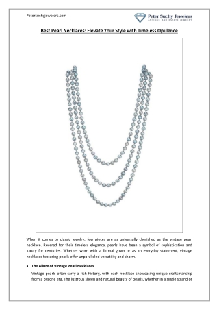 Best Pearl Necklaces - Elevate Your Style with Timeless Opulence