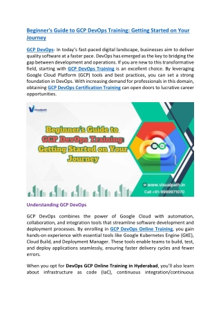 GCP DevOps Training in Hyderabad | GCP DevOps Online Training