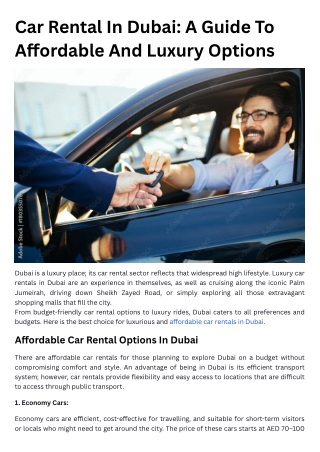 Car Rental In Dubai A Guide To Affordable And Luxury Options (5)