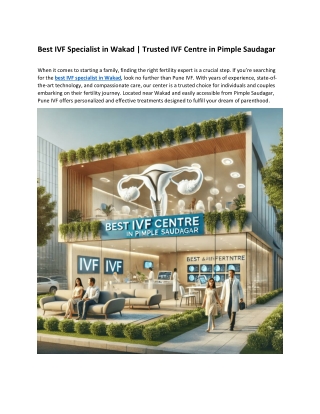 Best IVF Specialist in Wakad | Trusted IVF Centre in Pimple Saudagar