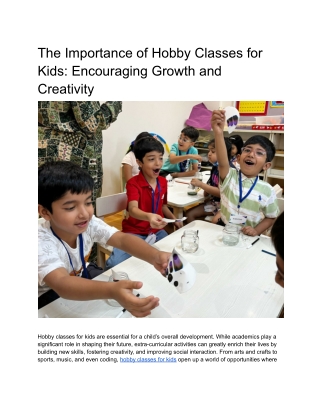Hobby Classes for Kids