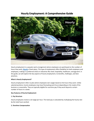 Hourly Employment: A Comprehensive Guide