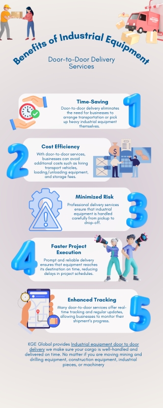 Benefits of Industrial equipment door to door delivery