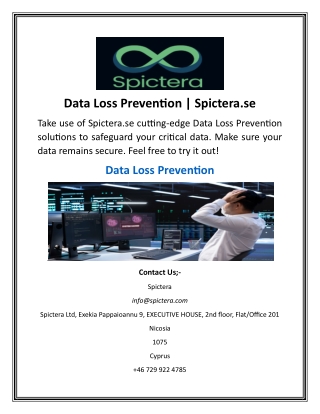 Data Loss Prevention  Spictera.se