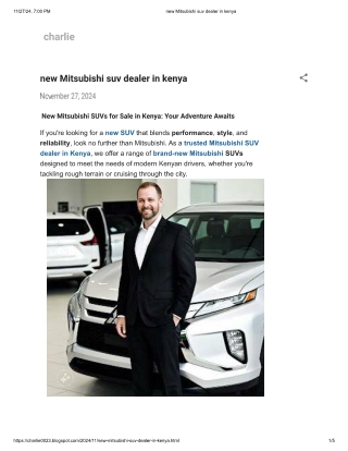 new Mitsubishi suv dealer in kenya