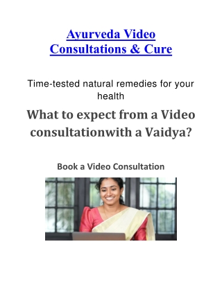 Ayurveda Video Consultations