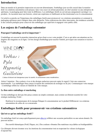 Emballages festifs pour promouvoir vos créations saisonnières