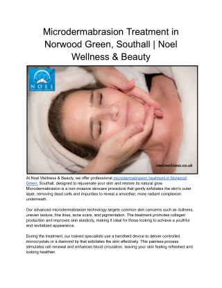 Microdermabrasion Treatment in Norwood Green, Southall