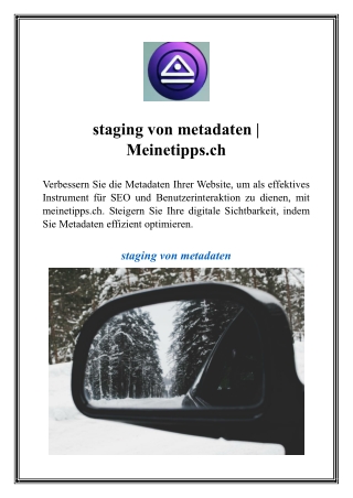 staging von metadaten  Meinetipps.ch