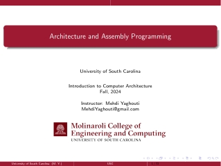 CSCE-212-Intro-To-Computer-Architecture-Lecture6-ArchitectureAndAssemblyProgramming