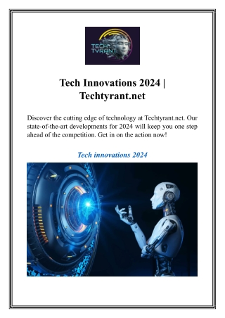 Tech Innovations 2024  Techtyrant.net